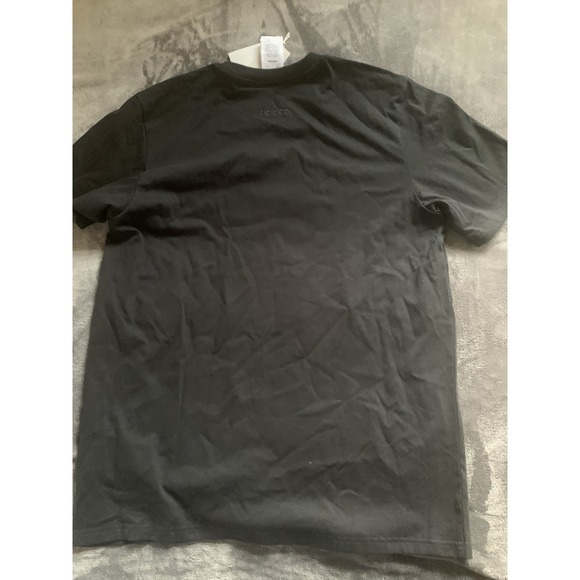 Adidas Classic Logo T-Shirt Athletic Casual Cotton Black Size‎ M - Picture 5 of 8